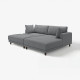 Sofa modułowa, 3-osobowa, z szezlongiem, prawy z podnóżkiem/Johanneshov ciemnoszary UPPÅKRA 396.142.01