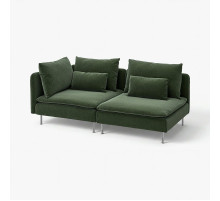Sofa 3-osobowa, z otwartym końcem/Johanneshov ciemnozielony SÖDERHAMN 396.221.16