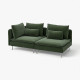 Sofa 3-osobowa, z otwartym końcem/Johanneshov ciemnozielony SÖDERHAMN 396.221.16