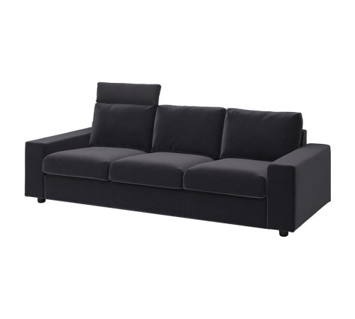 Sofa 3-osobowa, z zagłówkiem z szerokimi podłokietnikami/Djuparp ciemnoszary VIMLE 494.326.77