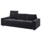 Sofa 3-osobowa, z zagłówkiem z szerokimi podłokietnikami/Djuparp ciemnoszary VIMLE 494.326.77