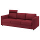 Sofa 3-osobowa, z zagłówkiem/Lejde czerwony/brązowy VIMLE 494.343.94