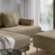 Sofa modułowa, 3-osobowa, z szezlongiem, lewy z podnóżkiem/Johanneshov brązowobeżowy UPPÅKRA 496.127.15