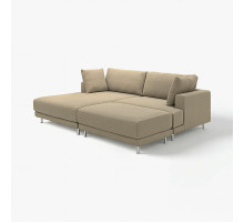 Sofa modułowa, 3-osobowa, z szezlongiem, lewy z podnóżkiem/Johanneshov brązowobeżowy UPPÅKRA 496.127.15