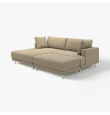 Sofa modułowa, 3-osobowa, z szezlongiem, lewy z podnóżkiem/Johanneshov brązowobeżowy UPPÅKRA 496.127.15