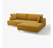 Sofa modułowa, 3-osobowa, z szezlongiem, prawy/Samsala żółtobrązowy UPPÅKRA 496.130.22