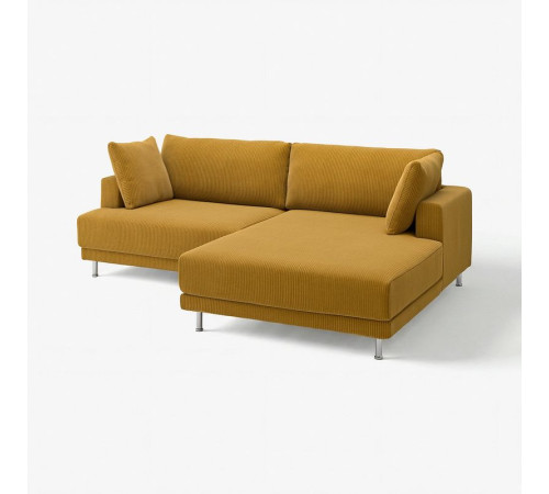 Sofa modułowa, 3-osobowa, z szezlongiem, prawy/Samsala żółtobrązowy UPPÅKRA 496.130.22