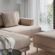 Sofa modułowa, 3-osobowa, z szezlongiem, lewy z podnóżkiem/Samsala szarobeżowy UPPÅKRA 496.130.79