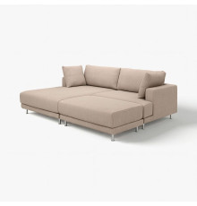 Sofa modułowa, 3-osobowa, z szezlongiem, lewy z podnóżkiem/Samsala szarobeżowy UPPÅKRA 496.130.79