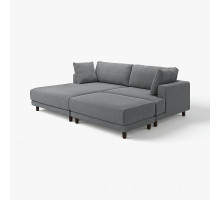 Sofa modułowa, 3-osobowa, z szezlongiem, lewy z podnóżkiem/Johanneshov ciemnoszary UPPÅKRA 496.141.92