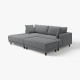 Sofa modułowa, 3-osobowa, z szezlongiem, lewy z podnóżkiem/Johanneshov ciemnoszary UPPÅKRA 496.141.92