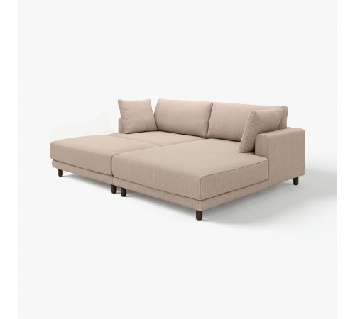 Sofa modułowa, 3-osobowa, z szezlongiem, prawy z podnóżkiem/Samsala szarobeżowy UPPÅKRA 496.142.05