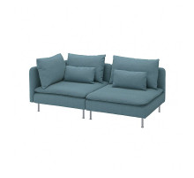 Sofa 3-osobowa, z otwartym końcem/Fridtuna ciemny szaroniebieski SÖDERHAMN 496.221.11
