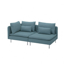 Sofa 3-osobowa, z otwartym końcem/Fridtuna ciemny szaroniebieski SÖDERHAMN 496.221.11