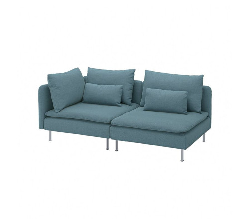 Sofa 3-osobowa, z otwartym końcem/Fridtuna ciemny szaroniebieski SÖDERHAMN 496.221.11
