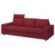 Sofa 3-osobowa, z zagłówkiem z szerokimi podłokietnikami/Lejde czerwony/brązowy VIMLE 594.328.08