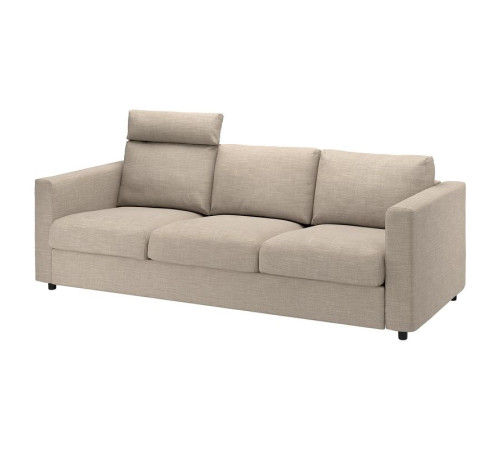 Sofa 3-osobowa, z zagłówkiem/Hillared beżowy VIMLE 594.342.75