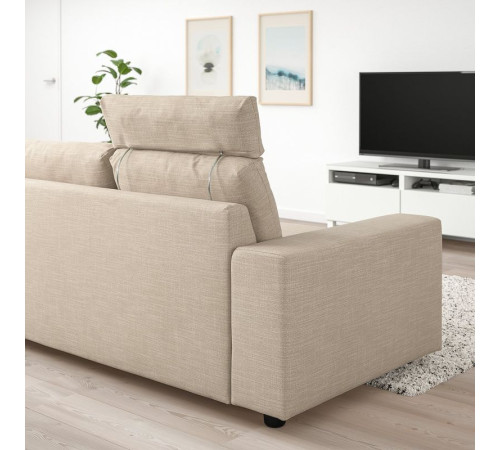 Sofa 3-osobowa, z zagłówkiem/Hillared beżowy VIMLE 594.342.75