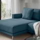 Sofa modułowa, 3-osobowa, z szezlongiem, lewy/Axvall ciemny szaroniebieski UPPÅKRA 596.130.12