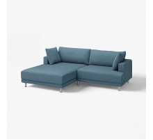 Sofa modułowa, 3-osobowa, z szezlongiem, lewy/Axvall ciemny szaroniebieski UPPÅKRA 596.130.12