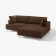 Sofa modułowa, 3-osobowa, z szezlongiem, prawy/Samsala ciemnobrązowy UPPÅKRA 596.130.26