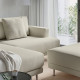 Sofa modułowa, 3-osobowa, z szezlongiem, lewy z podnóżkiem/Axvall kremowy UPPÅKRA 596.130.74