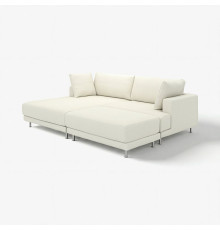 Sofa modułowa, 3-osobowa, z szezlongiem, lewy z podnóżkiem/Axvall kremowy UPPÅKRA 596.130.74