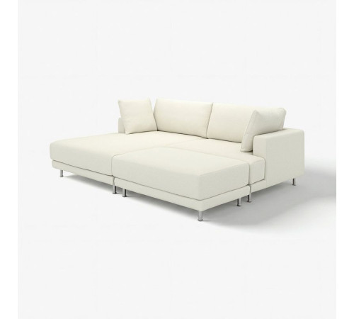 Sofa modułowa, 3-osobowa, z szezlongiem, lewy z podnóżkiem/Axvall kremowy UPPÅKRA 596.130.74