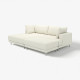 Sofa modułowa, 3-osobowa, z szezlongiem, lewy z podnóżkiem/Axvall kremowy UPPÅKRA 596.130.74