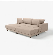 Sofa modułowa, 3-osobowa, z szezlongiem, lewy z podnóżkiem/Samsala szarobeżowy UPPÅKRA 596.141.96