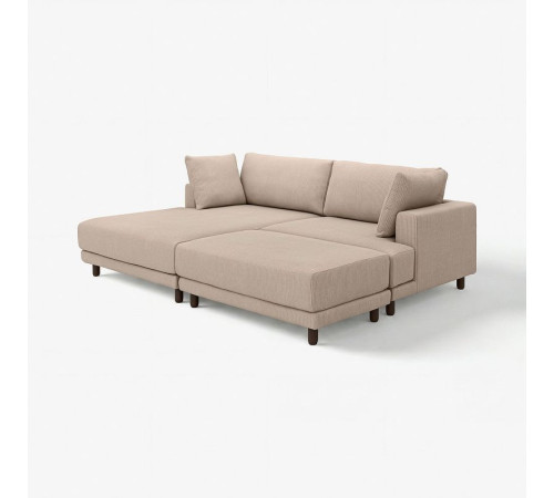 Sofa modułowa, 3-osobowa, z szezlongiem, lewy z podnóżkiem/Samsala szarobeżowy UPPÅKRA 596.141.96