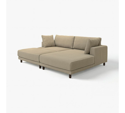 Sofa modułowa, 3-osobowa, z szezlongiem, prawy z podnóżkiem/Johanneshov brązowobeżowy UPPÅKRA 596.142.00