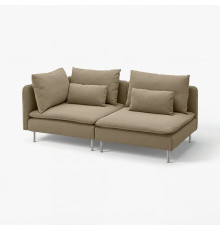 Sofa 3-osobowa, z otwartym końcem/Johanneshov brązowobeżowy SÖDERHAMN 596.221.20