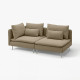 Sofa 3-osobowa, z otwartym końcem/Johanneshov brązowobeżowy SÖDERHAMN 596.221.20