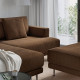 Sofa modułowa, 3-osobowa, z szezlongiem, lewy z podnóżkiem/Samsala ciemnobrązowy UPPÅKRA 696.130.78