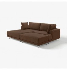 Sofa modułowa, 3-osobowa, z szezlongiem, lewy z podnóżkiem/Samsala ciemnobrązowy UPPÅKRA 696.130.78