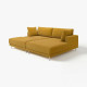 Sofa modułowa, 3-osobowa, z szezlongiem, prawy z podnóżkiem/Samsala żółtobrązowy UPPÅKRA 696.130.83