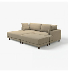 Sofa modułowa, 3-osobowa, z szezlongiem, lewy z podnóżkiem/Johanneshov brązowobeżowy UPPÅKRA 696.141.91
