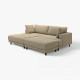 Sofa modułowa, 3-osobowa, z szezlongiem, lewy z podnóżkiem/Johanneshov brązowobeżowy UPPÅKRA 696.141.91