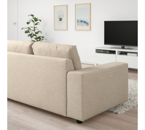 Sofa 3-osobowa, z szerokimi podłokietnikami/Hillared beżowy VIMLE 794.327.70