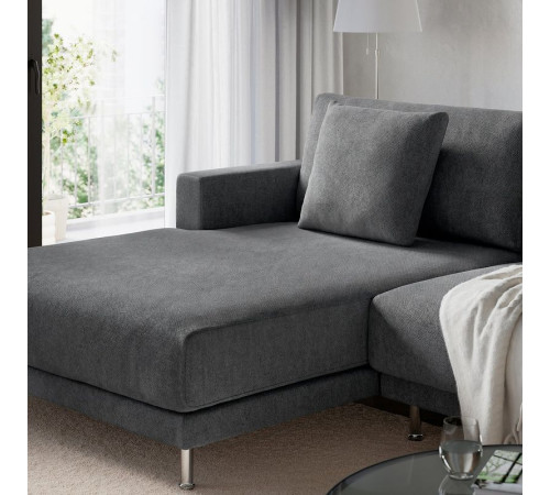 Sofa modułowa, 3-osobowa, z szezlongiem, lewy/Johanneshov ciemnoszary UPPÅKRA 796.130.11