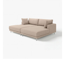 Sofa modułowa, 3-osobowa, z szezlongiem, prawy z podnóżkiem/Samsala szarobeżowy UPPÅKRA 796.130.87