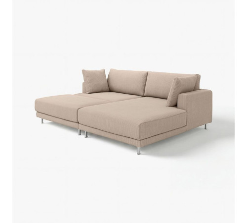 Sofa modułowa, 3-osobowa, z szezlongiem, prawy z podnóżkiem/Samsala szarobeżowy UPPÅKRA 796.130.87