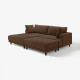 Sofa modułowa, 3-osobowa, z szezlongiem, lewy z podnóżkiem/Samsala ciemnobrązowy UPPÅKRA 796.141.95
