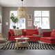Sofa 3-osobowa, z otwartym końcem/Tonerud czerwony SÖDERHAMN 895.144.64