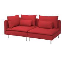 Sofa 3-osobowa, z otwartym końcem/Tonerud czerwony SÖDERHAMN 895.144.64