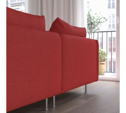 Sofa 3-osobowa, z otwartym końcem/Tonerud czerwony SÖDERHAMN 895.144.64