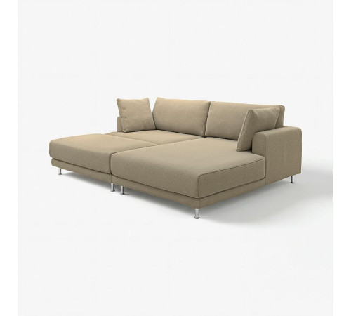 Sofa modułowa, 3-osobowa, z szezlongiem, prawy z podnóżkiem/Johanneshov brązowobeżowy UPPÅKRA 896.127.18
