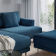 Sofa modułowa, 3-osobowa, z szezlongiem, lewy z podnóżkiem/Samsala granatowy UPPÅKRA 896.130.77
