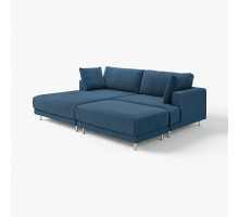 Sofa modułowa, 3-osobowa, z szezlongiem, lewy z podnóżkiem/Samsala granatowy UPPÅKRA 896.130.77